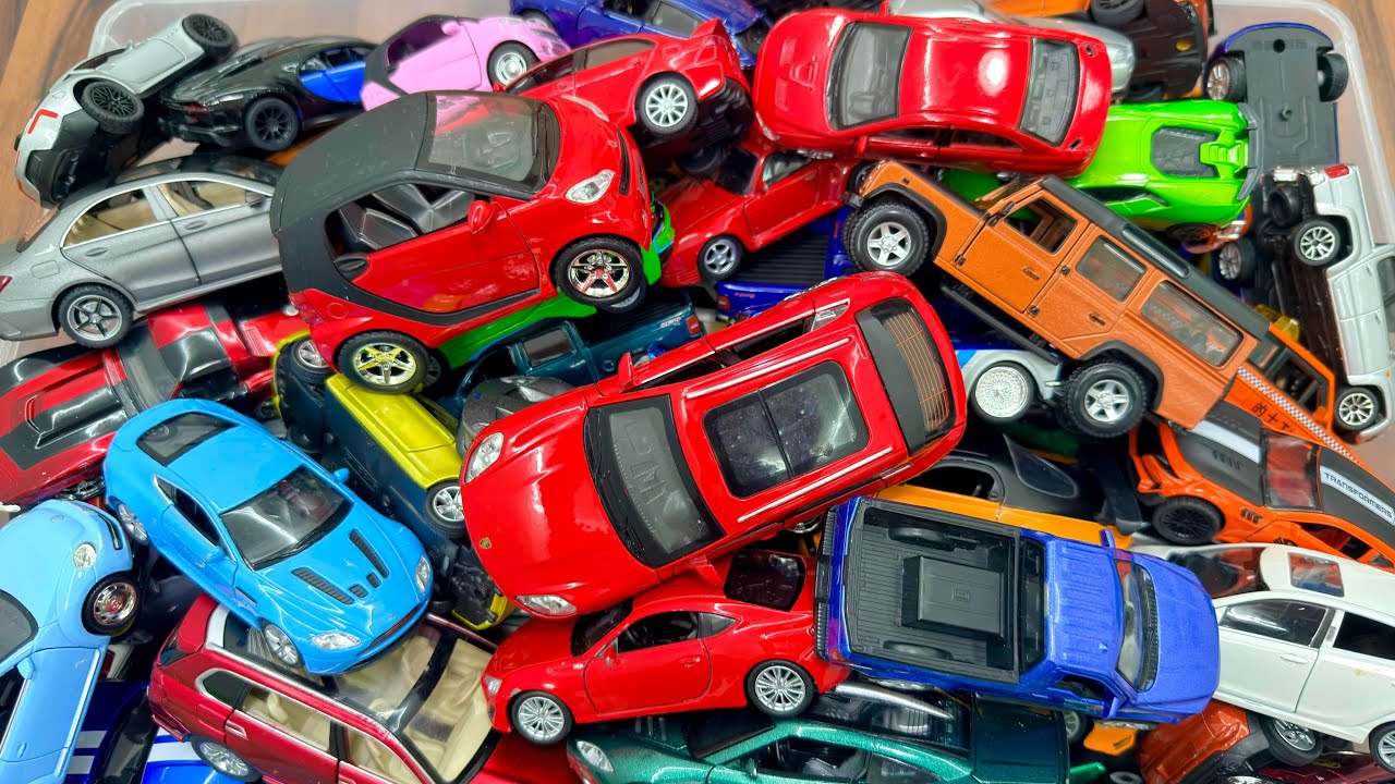 Box Full of Various Diecast Model Cars