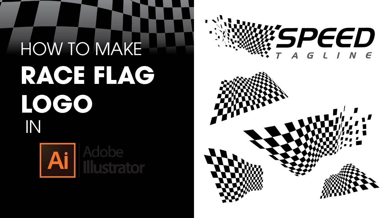 How to make Race Flag Logo in Adobe illustrator