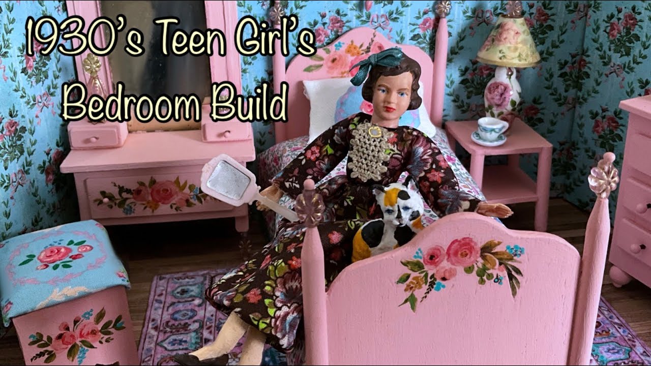 1930s Teen Girl's Bedroom | 1:12 Scale Build  #dollhousefurniture #miniature #diyprojects #dollhouse