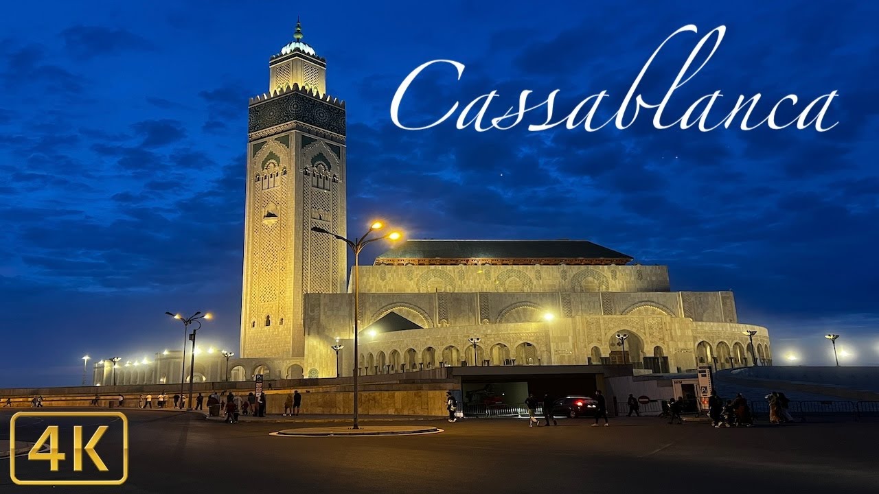 4K Walk Around World Famous Hassan II Mosque in Casablanca, Morocco 🇲🇦