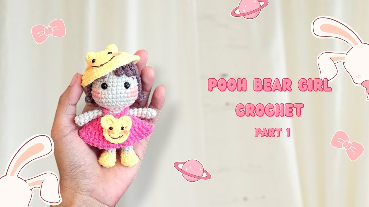 Pooh Bear Girl Crochet (1/2) | Amigurumi doll for beginners | How to crochet