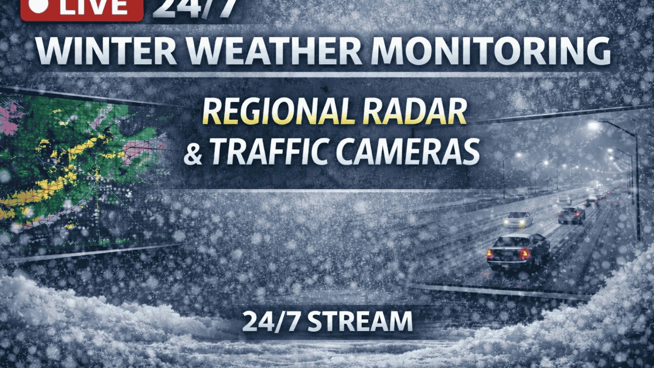 🔴LIVE: Winter Weather Advisory | Regional Radar & Traffic Cameras (24/7 Stream)