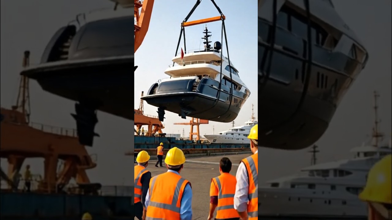 🛥️💥 Luxury Yacht Crashes Down from Crane &ndash; Shocking Fall!