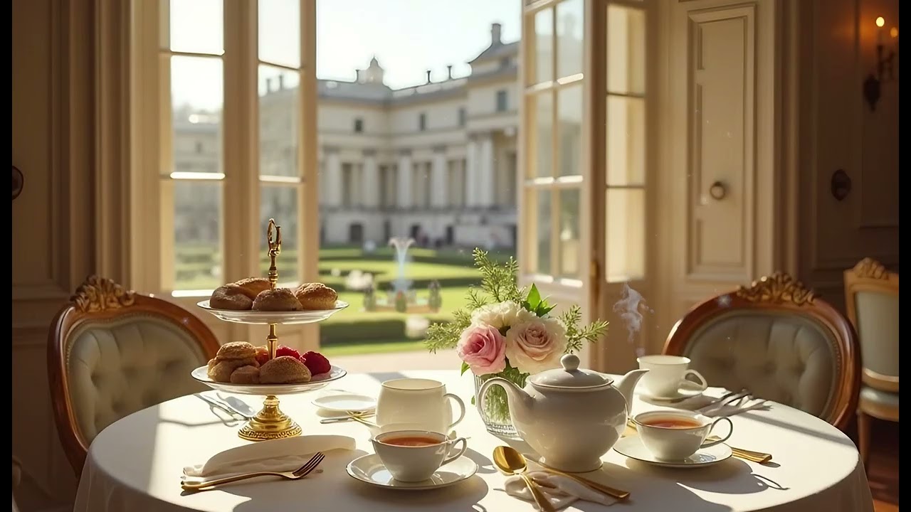 Sunlit Tea Room Ambience ☀️ Birds & Soft Piano for Calm Focus, Meditation & Stress Relief