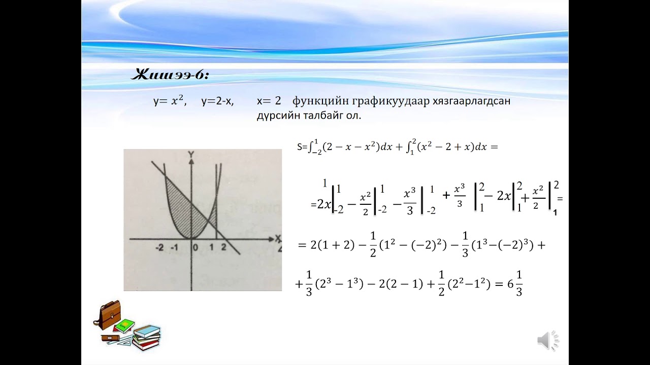 Тодорхой интеграл ба дүрсийн талбай  12 анги