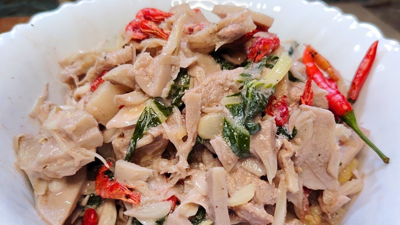 Easy Filipino food recipe. Ginataang langka with pork and dried shrimp | ay masamit