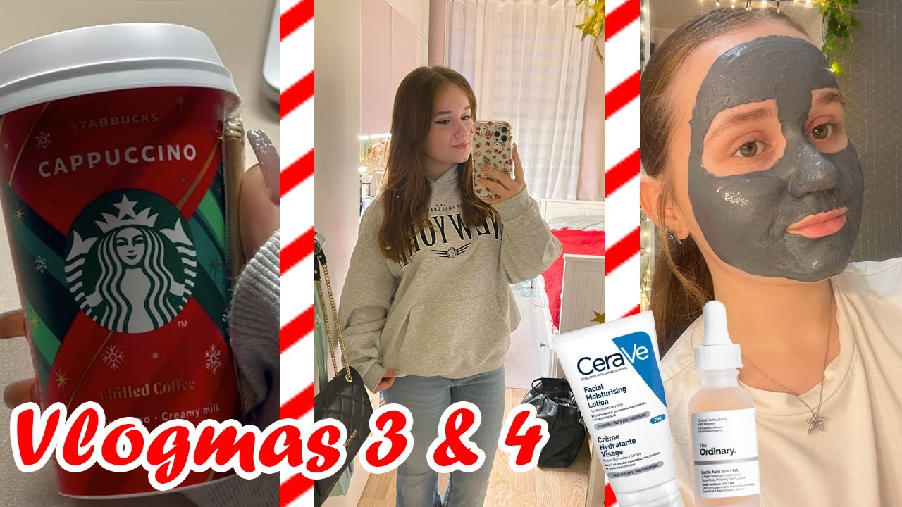 VLOGMAS #3 & #4 - school life / skincare routine 🎅🏼🎄🎁