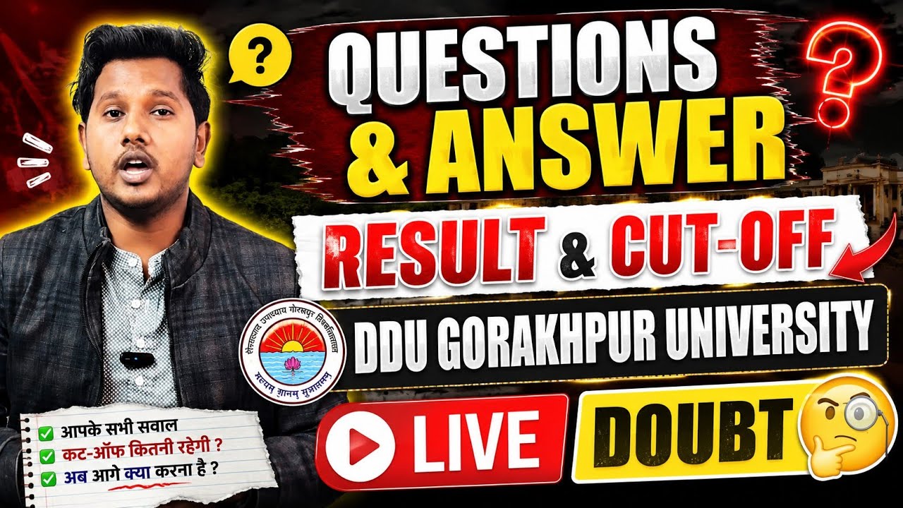 DDU Result, Cut-Off & Admission | Live Questions & Answers #ddu #dduresult