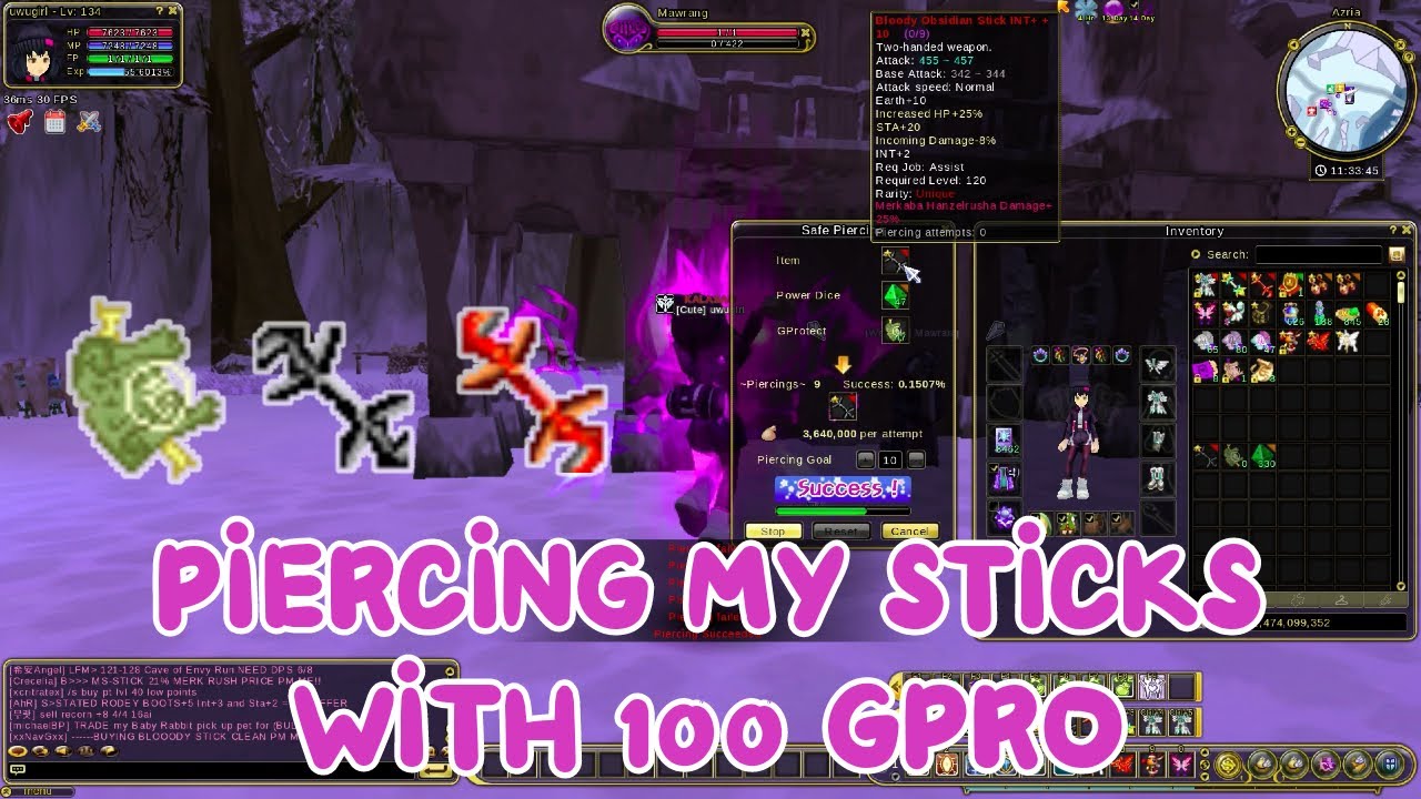 Flyff Universe | Piercing My Sticks With 100 GPro