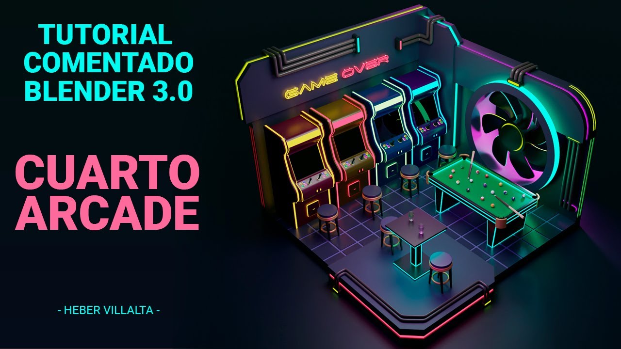 Tutorial Comentado Cuarto Arcade en Blender 3.0