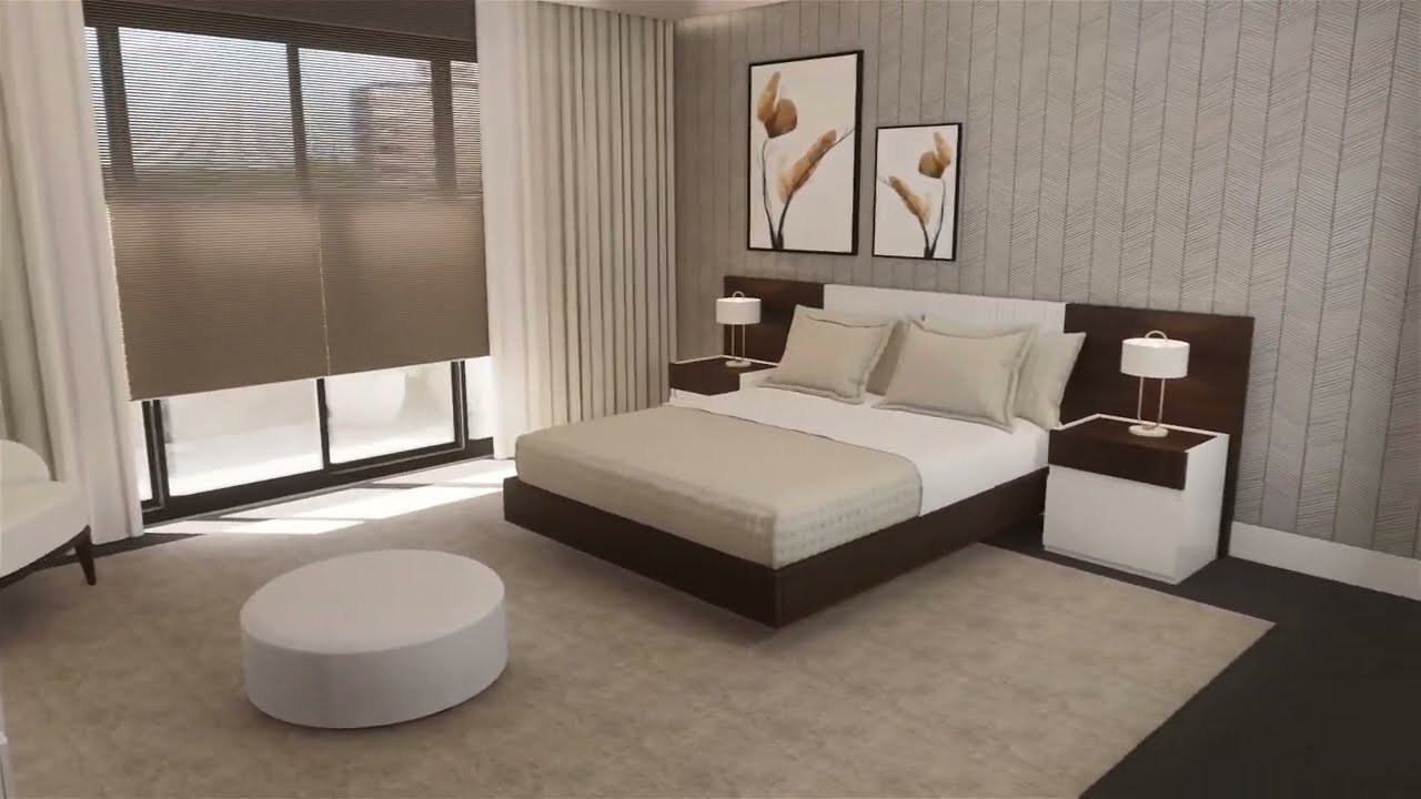 Quarto Tokyo: Projeto 3D de Decora&ccedil;&atilde;o Moderna e Minimalista | Crispalm&oacute;vel