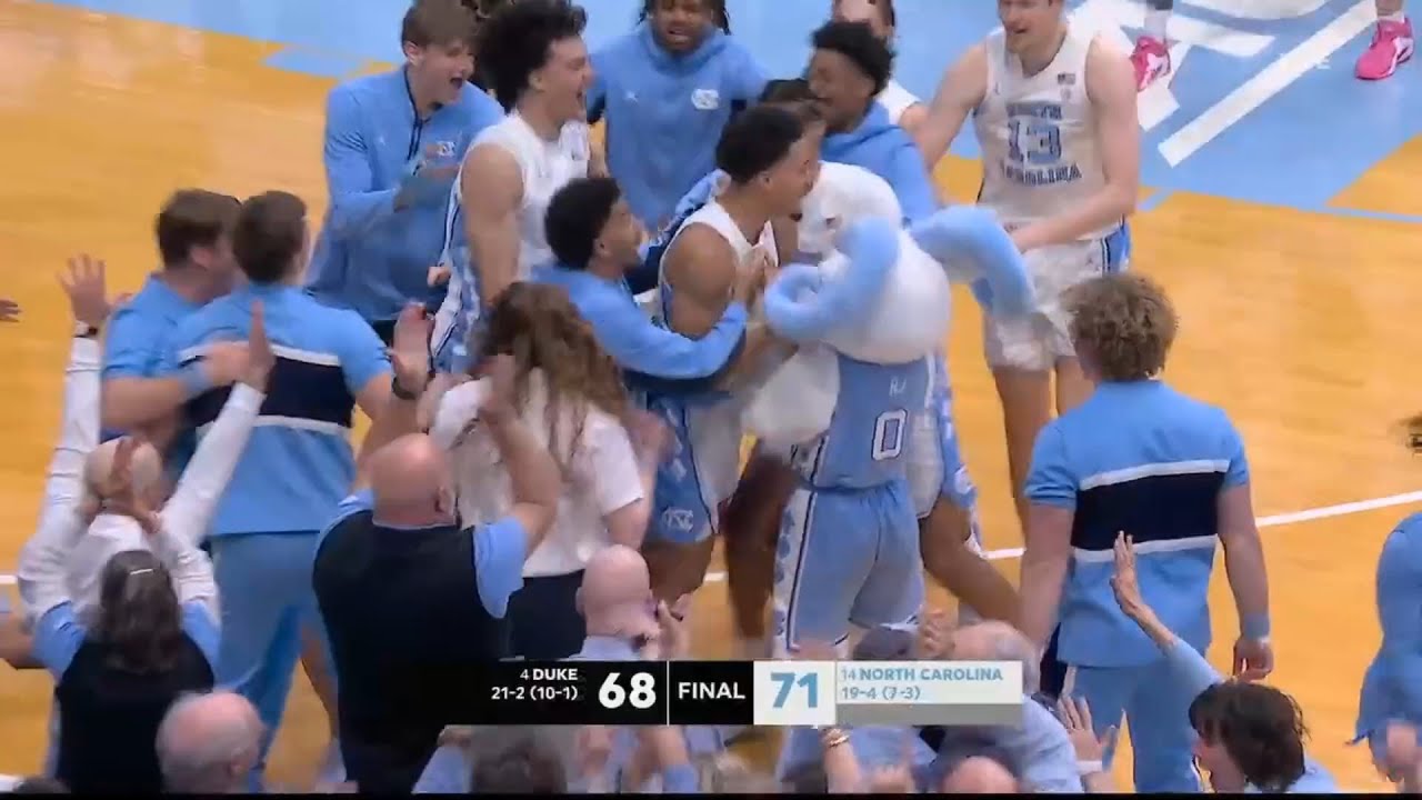 INSANE Duke vs UNC ENDING - Seth Trimble GAME WINNER - Double Court Storming