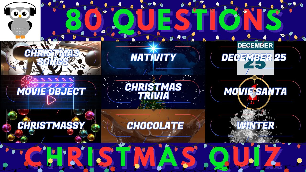 Christmas Quiz 8 Random Rounds | 80 Questions | Holiday Festive Trivia | Xmas Pub Quiz