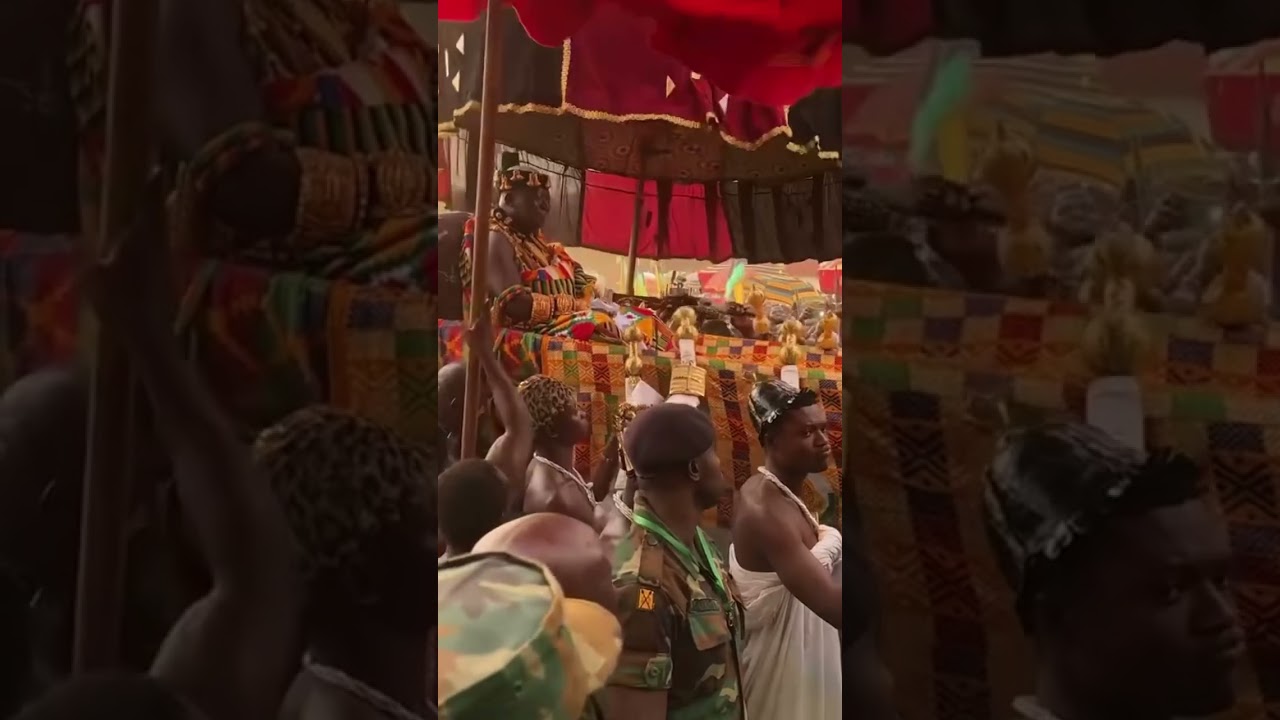 Asantehene Otumfour Osei Tutu II rides in his palanquin at the grand durbar of his 25th Anniversary