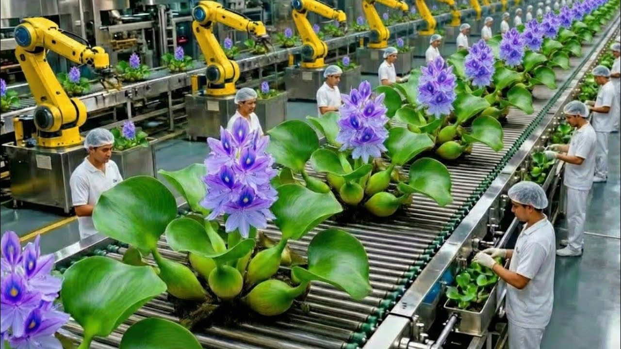 Inside a Modern Water Hyacinth Factory – From Raw Plants to Finished Products (Full Process) 