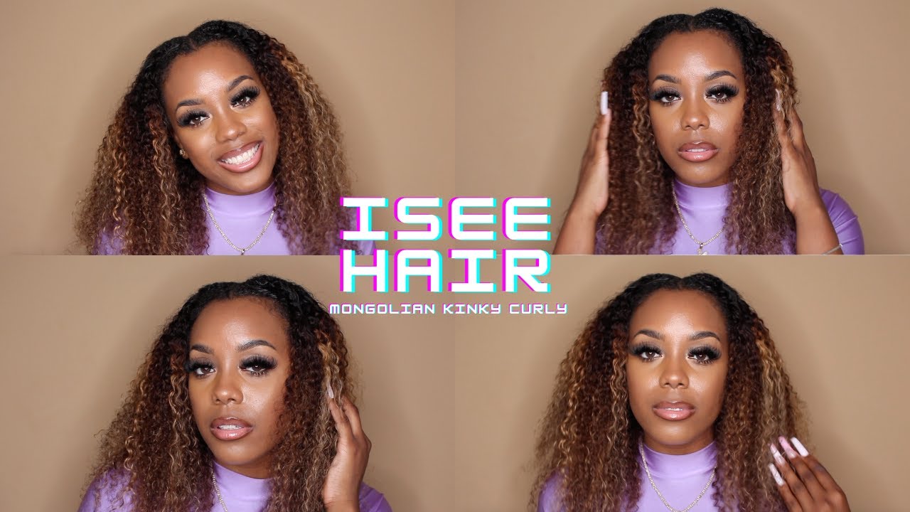 HOW TO: Highlight Kinky Curly Hair | ISEE HAIR Mongolian Kinky Curly |Hair Bleaching&Toning Tutorial