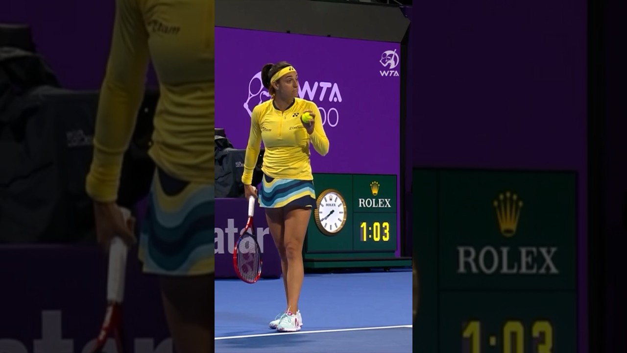 Electronic Line Calling system calls Garcia&rsquo;s BALL TOSS out 🤨🤣 #wta #tennis #shorts