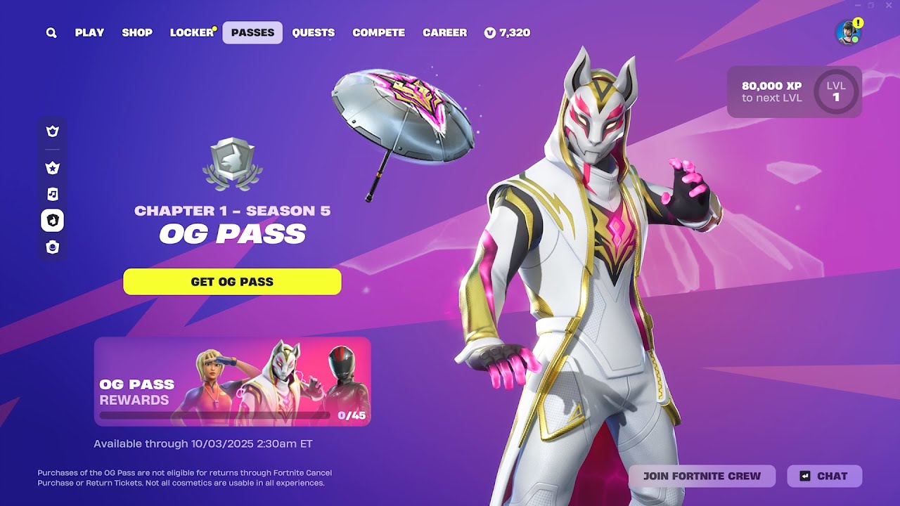 OG Fortnite Season 5 Battle Pass Full Showcase!