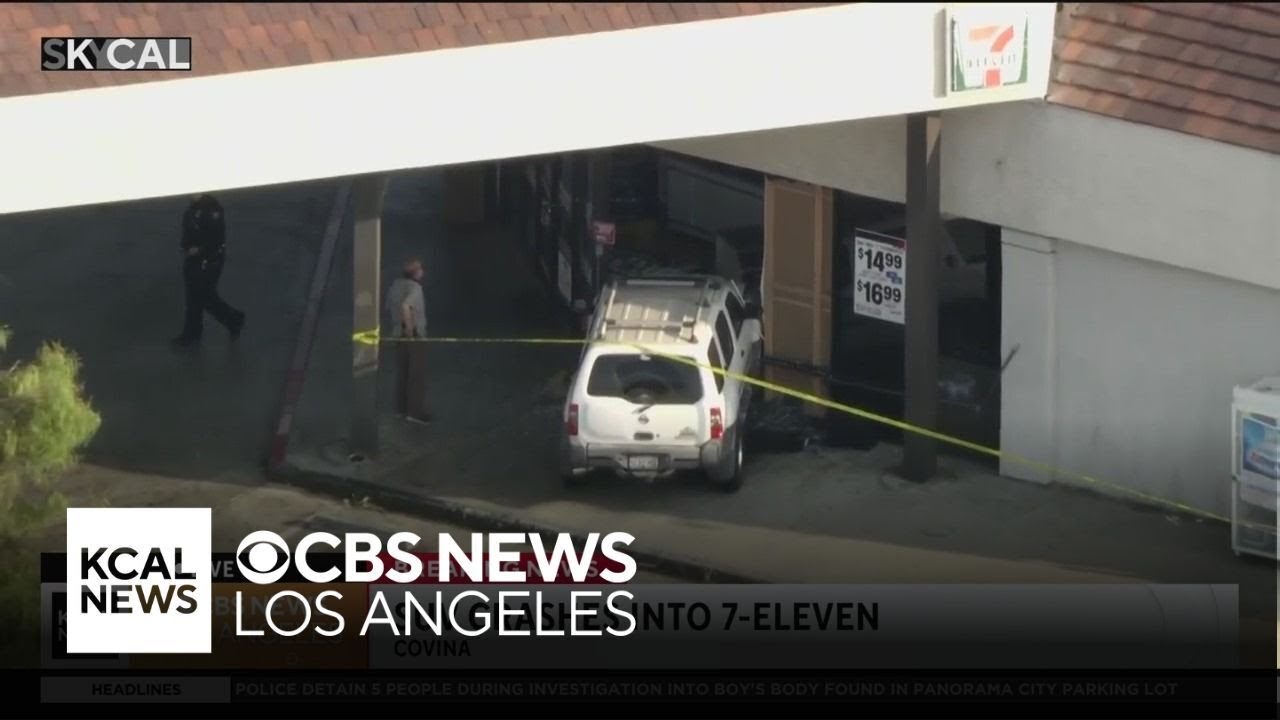 SUV crashes through Covina 7-Eleven