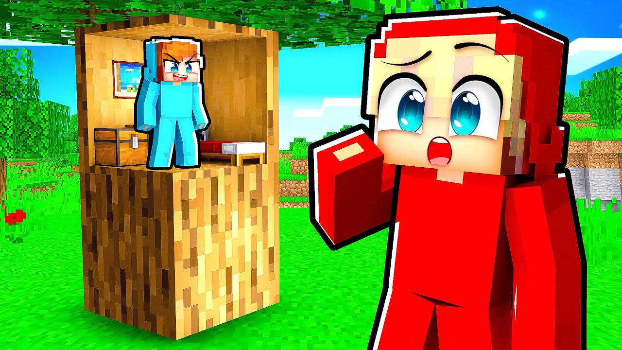 Hur Man Bygger En MINI HEMLIG BAS i Ett TRÄD i Minecraft!