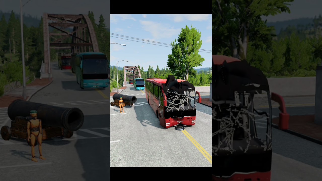 Realistic Bus Crash Test 🚗💥 | BeamNG Drive #beamngdrive #trucks #beamng #車&nbsp;&nbsp;#carcrash