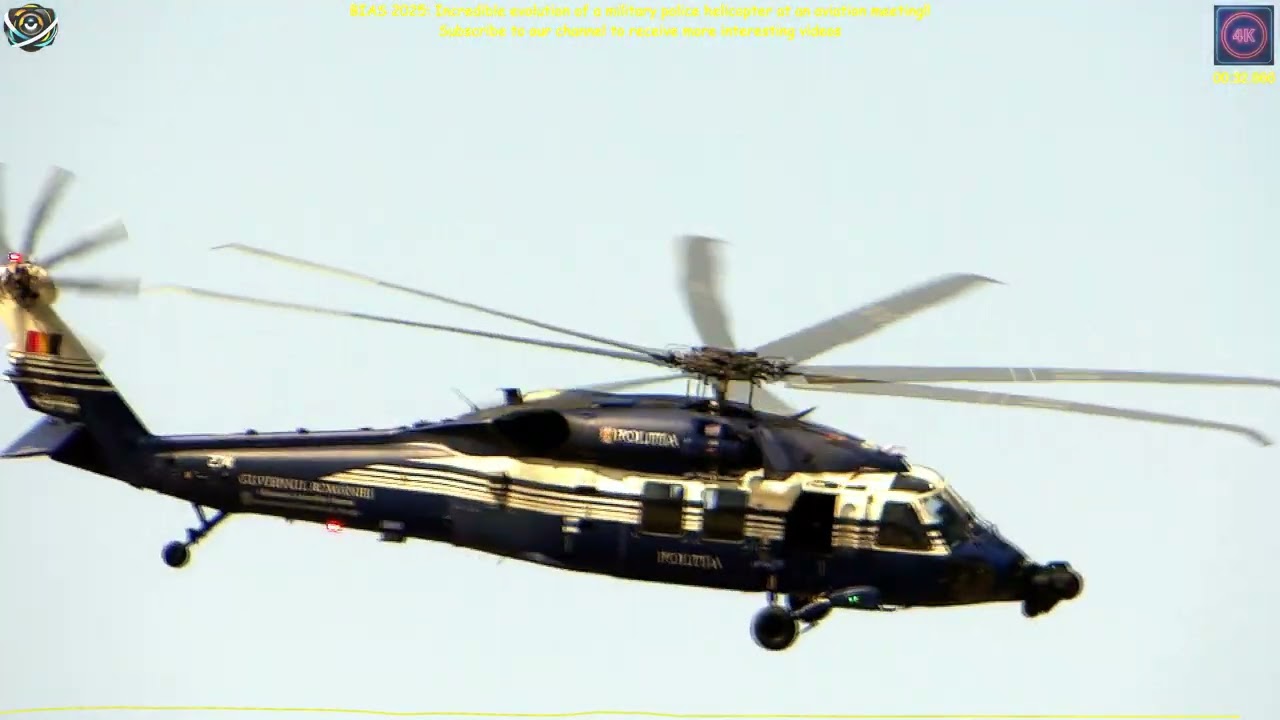 BIAS 2025: Incredible evolution of a military police helicopter at an aviation meeting!