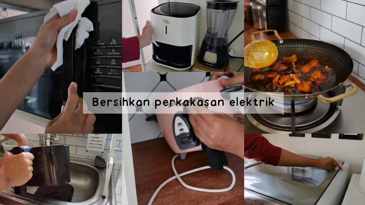 Cleaning vlog || bersih perkakasan elektrik dan mesin basuh || masak lunch simple