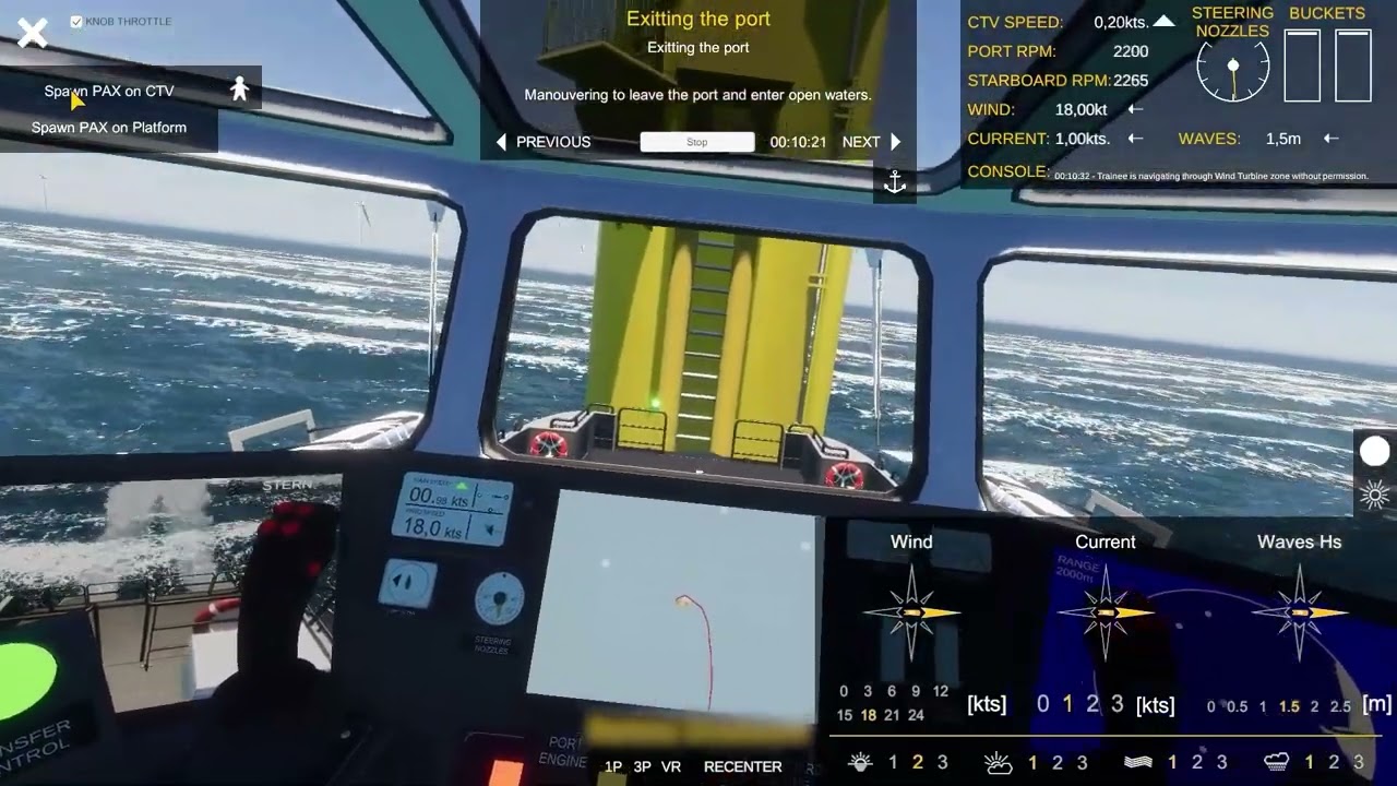 Symulator jednostki Crew Transfer Vessel