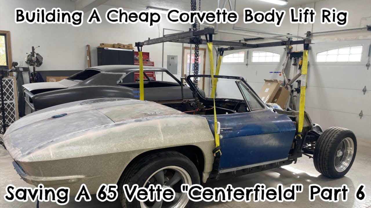 Cheap DIY Corvette Body Lift Rig.  How To Install A 1963-1967 Corvette Body.