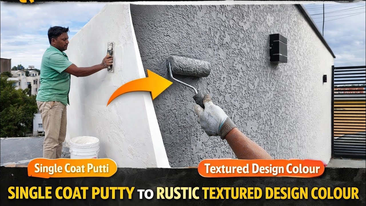 How to  Rustic Texture Colour Making ✅ Single Coat Wall Putti Base ✅ kese karte he step by step ✅✅😱💯