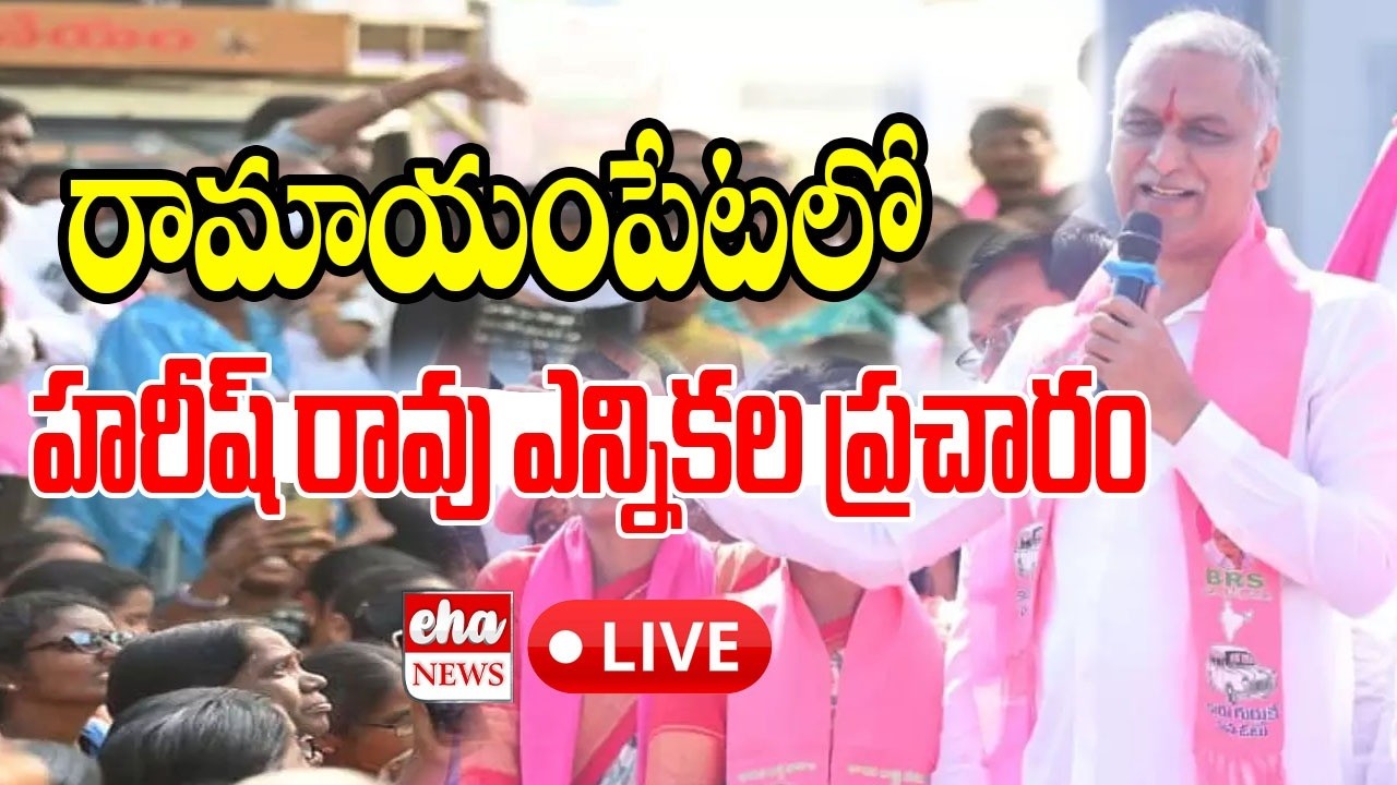 LIVE: Harish Rao Election Campaign in Ramayampet Municipality | Eha News