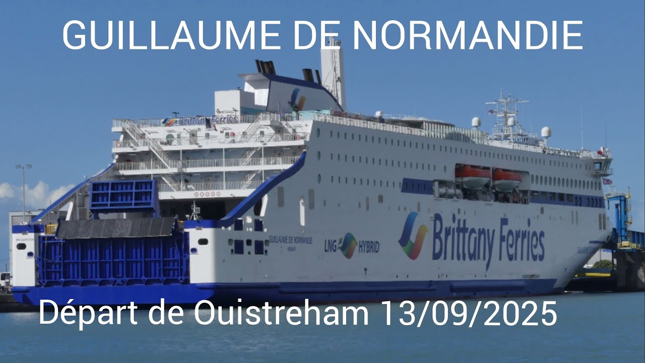Départ du ferry E-FLEXER Hybrid GUILLAUME DE NORMANDIE pour Portsmouth #brittanyferries 