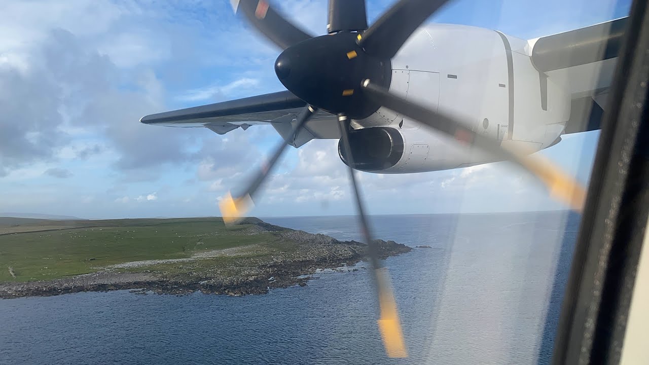 Loganair ATR 72-600 G-FBXB Inaugural landing at Sumburgh (4K)