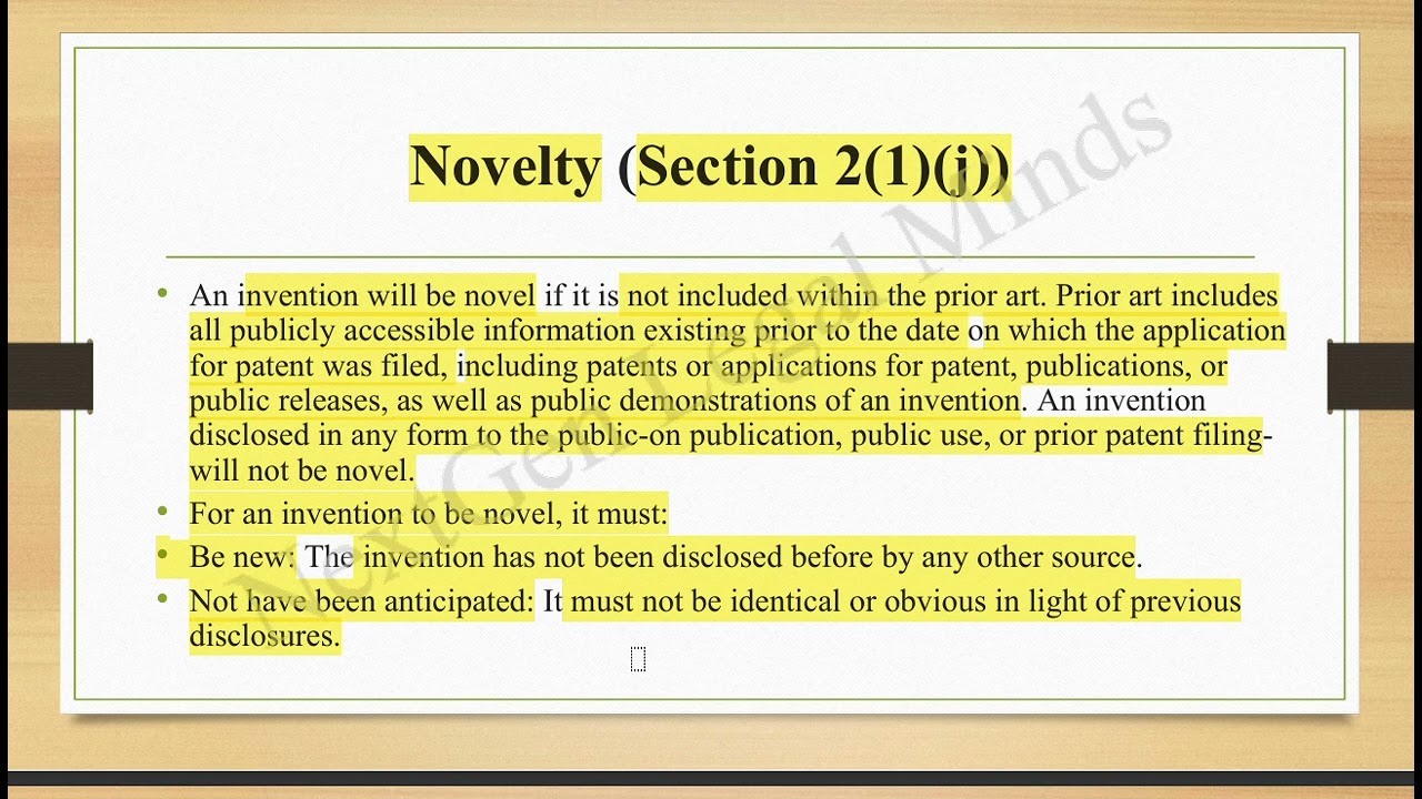 PRE-REQUISITES OF PATENT | Indian Patent Act, 1970 | Important Sections | 