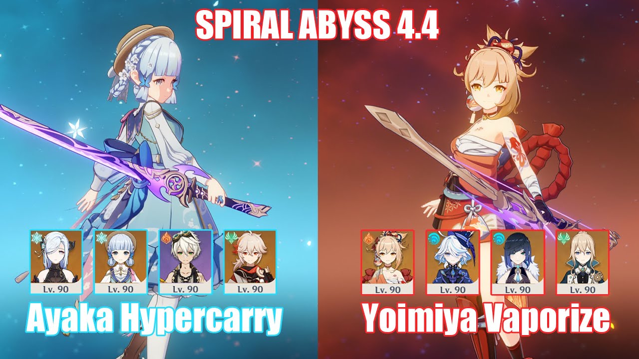 C0 Ayaka Hypercarry & C0 Yoimiya Furina Vaporize | Spiral Abyss 4.4 | Genshin Impact