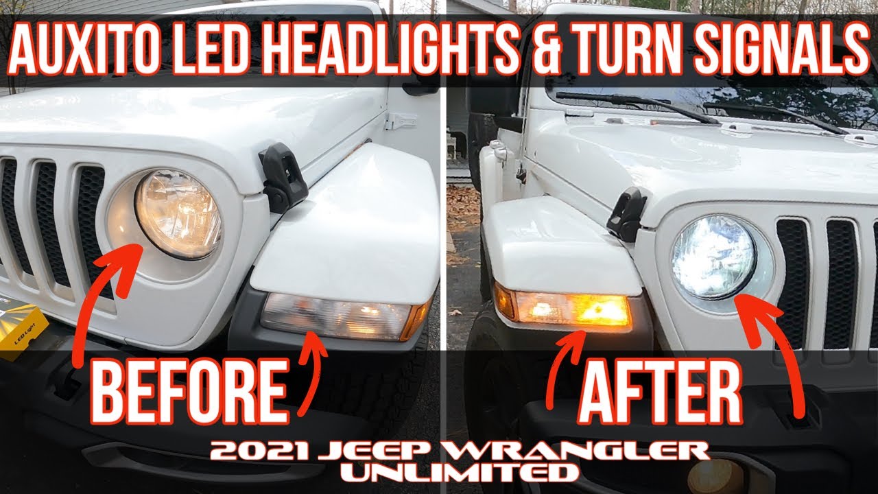 Installing Auxito LED Headlights & Turn Signals in 2021 Jeep Wrangler Unlimited JLU