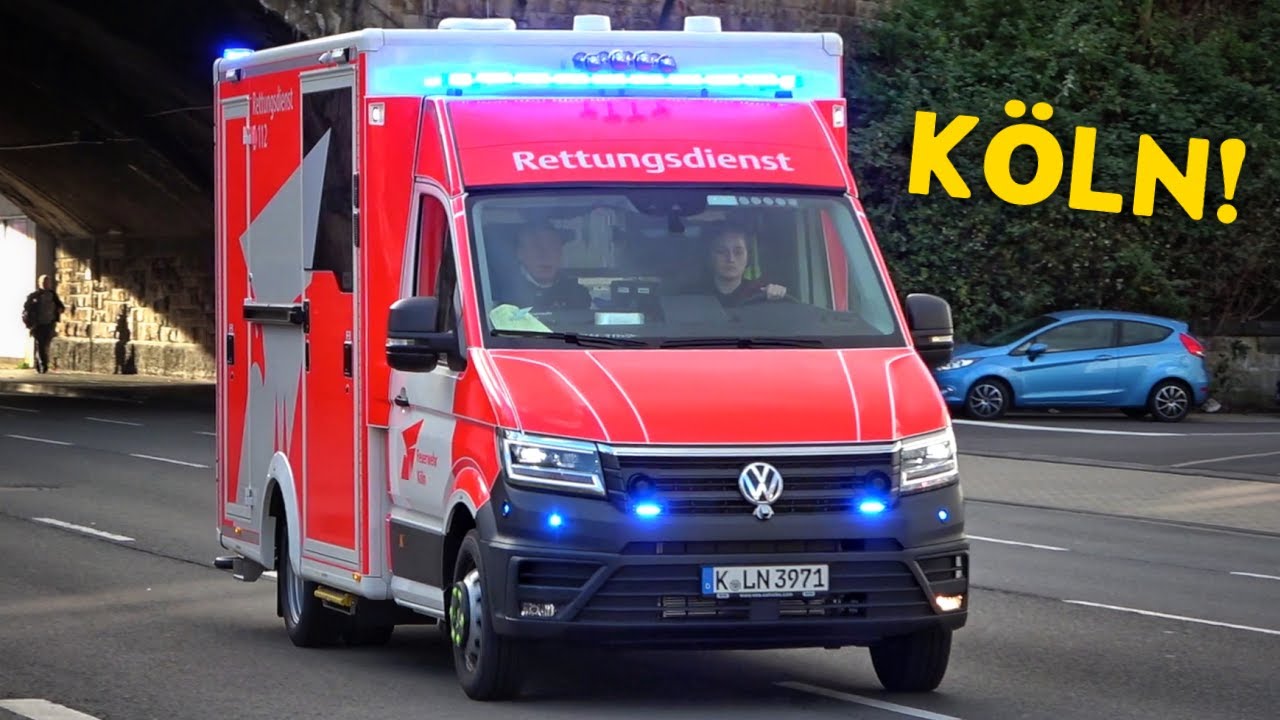 [🚑 NEUE RTW GENERATION MIT PRESSLUFT! 🚨] - VW Crafter Rettungswagen auf Einsatzfahrt in KÖLN