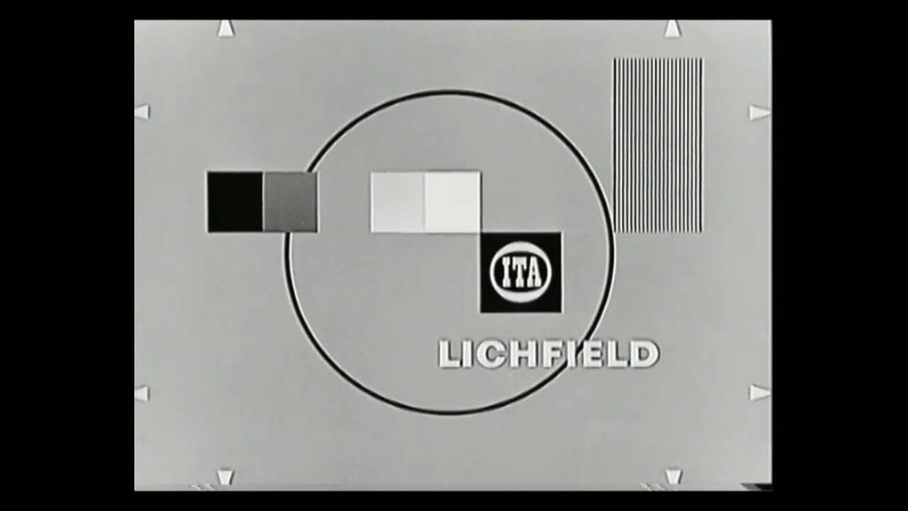 ATV Midlands startup with Ray Moore ITA Anno. over Lichfield Picasso, Pat Astley voice over clock