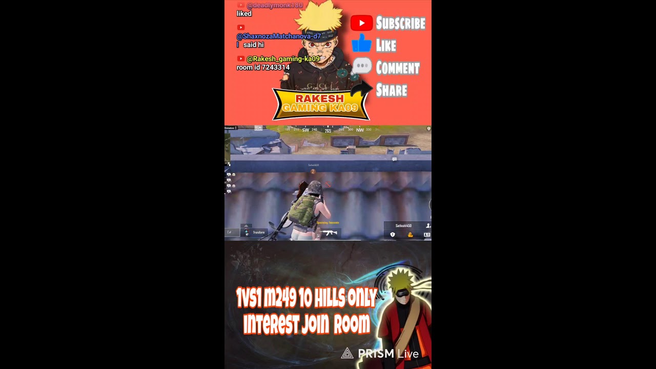 Live streaming of 1vs1 m249 RAKESH GAMING KA09