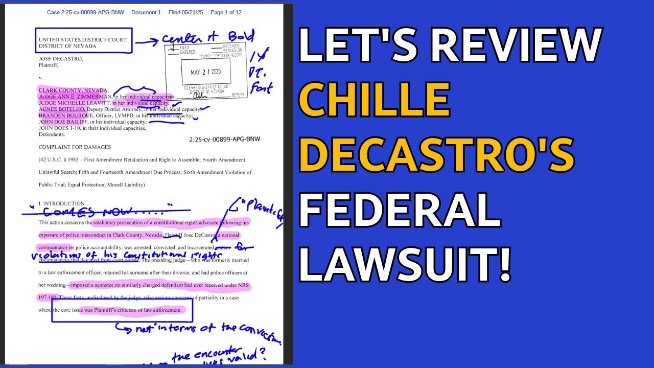 Trial Lawyer Reviews Chille DeCastro’s Federal Lawsuit Against Judge Zimmerman et al.