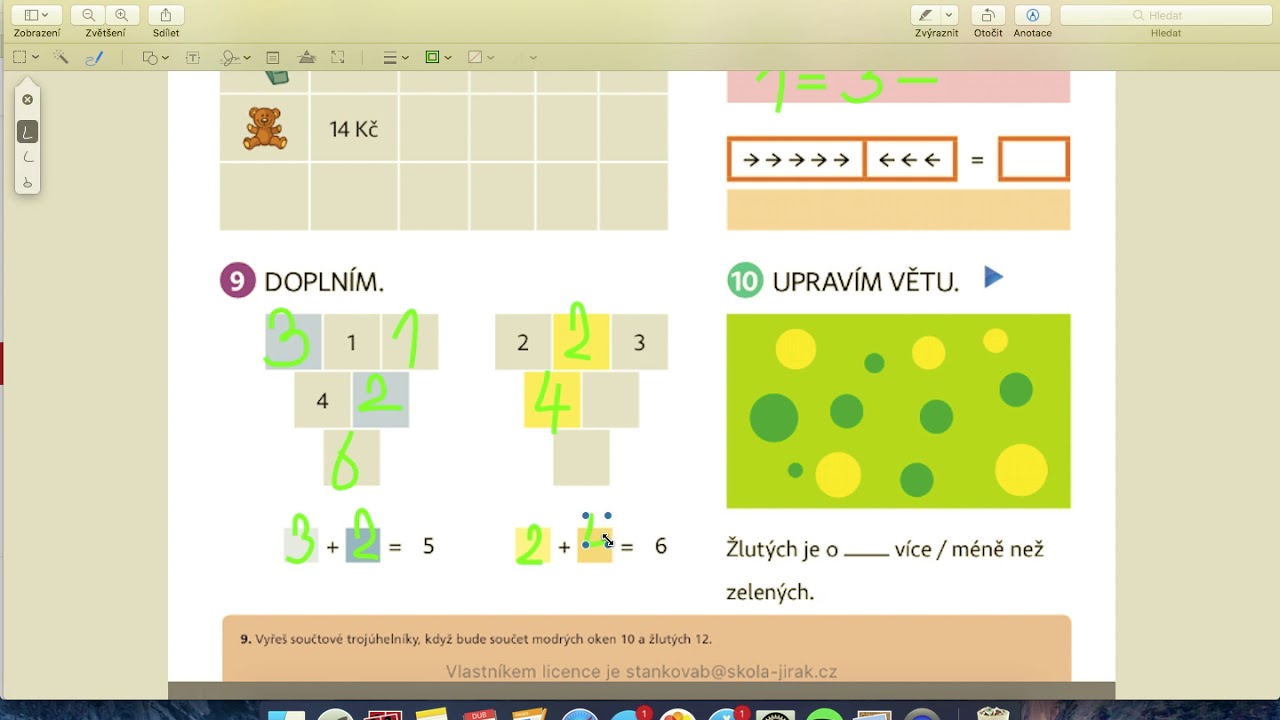Hejného matematika - 1. třída, str. 37 SČÍTACÍ TROJÚHELNÍKY