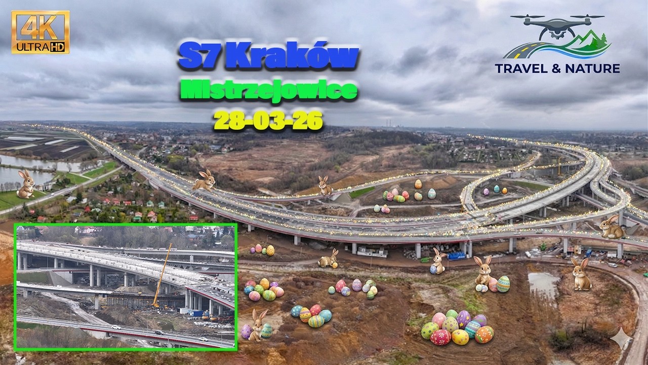 Budowa #S7 #Widoma #Krak&oacute;w węzły #Grębał&oacute;w i #Mistrzejowice z drona