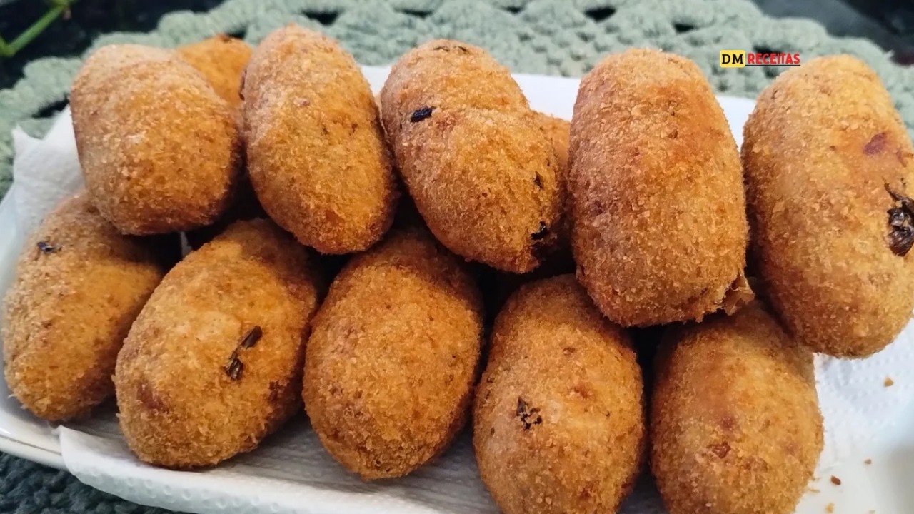 CROQUETE MAIS FÁCIL DO MUNDO! SALGADO PERFEITO PARA O LANCHE!
