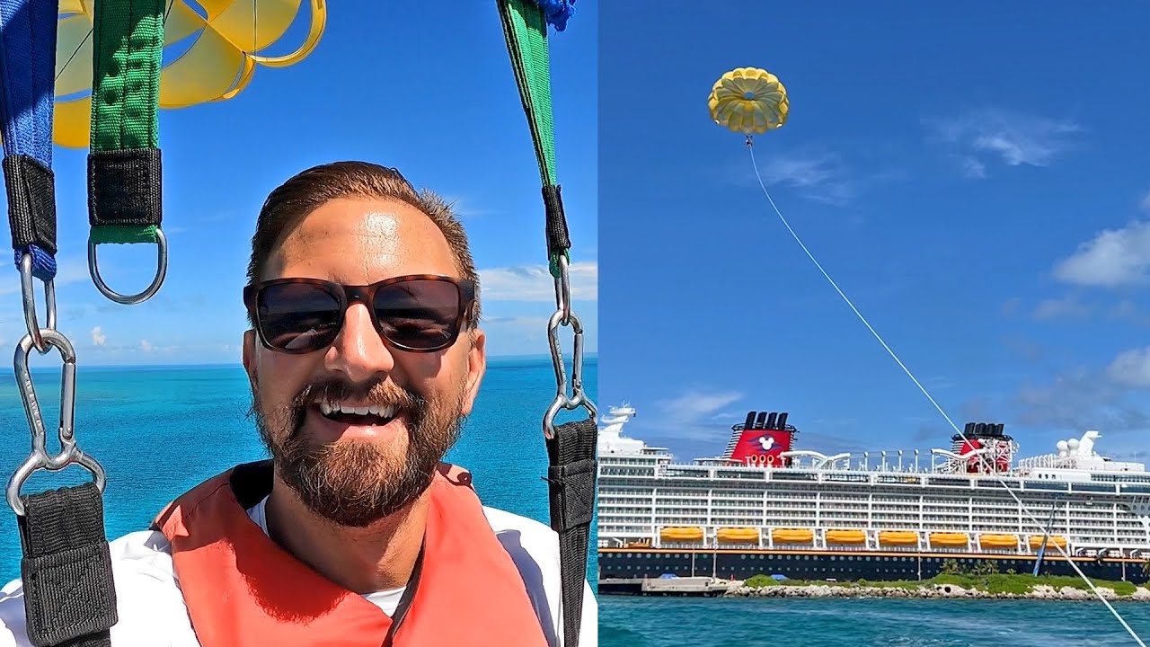 Last Day On Our Disney Fantasy Halloween Cruise! Parasailing On Castaway Cay & Royal Court Dinner!
