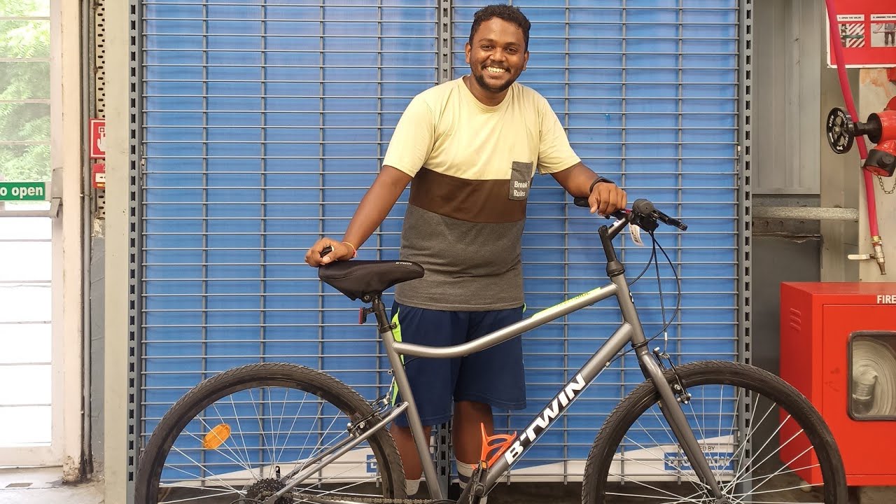 Taking delivery of my new Btwin Riverside 120 // Telugu cycle vlogs 💪😎