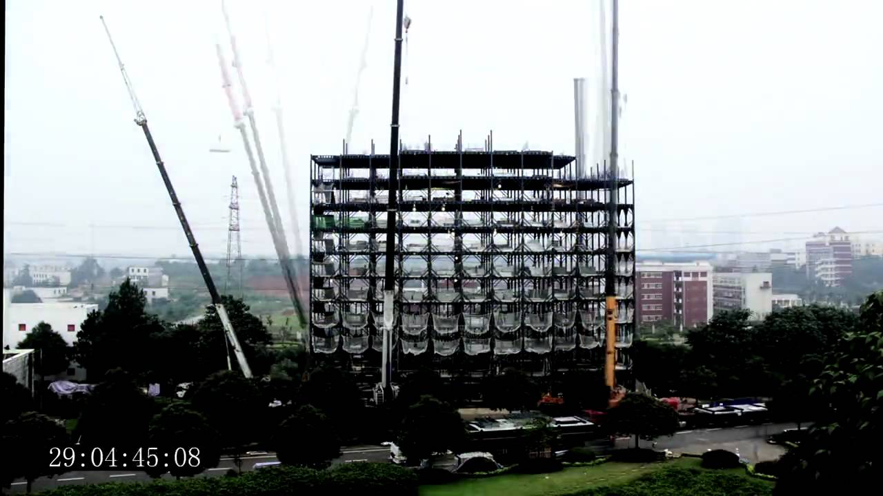 NewArk Hotel construction timelapse: 15 storeys in 48 hours.
