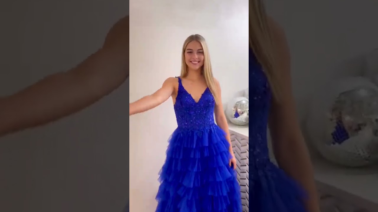 Corset Bodice A-Line Prom Dress with Tulle Ruffle Skirt & Thigh High Slit