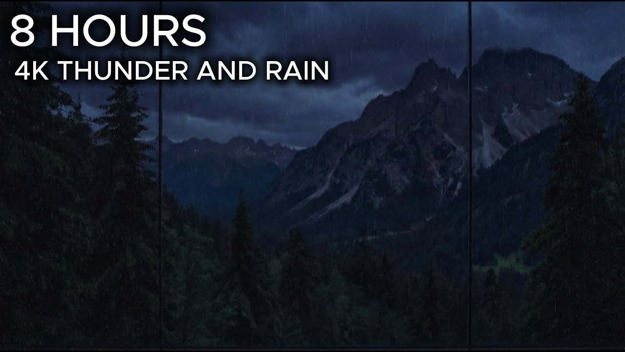 Mountain Peak Storm: Sleep & Relax with Heavy Rain & Thunder (4K, 8 Hours)