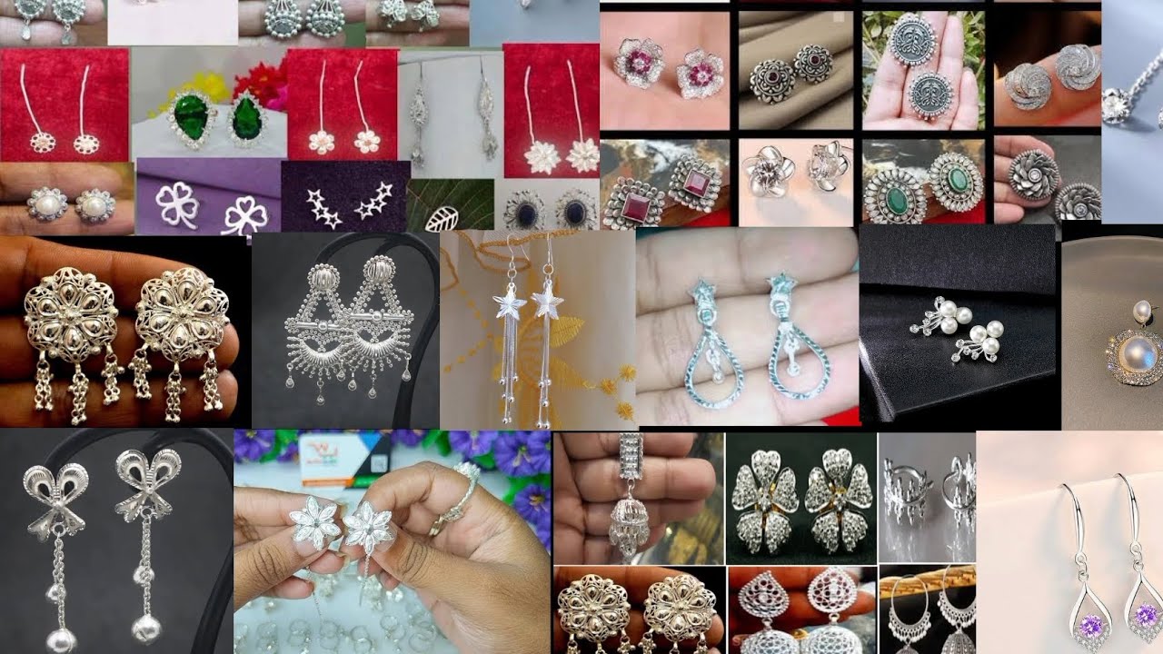 সুন্দর সুন্দর রূপার কানের দুলের ডিজাইন //Silver earings design ||