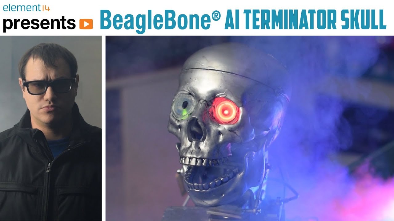 Animatronic #Terminator Skull with #BeagleBone® AI